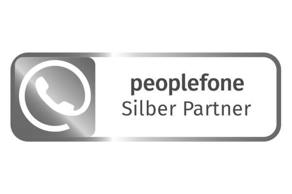 Logo peoplefone Silber Partner