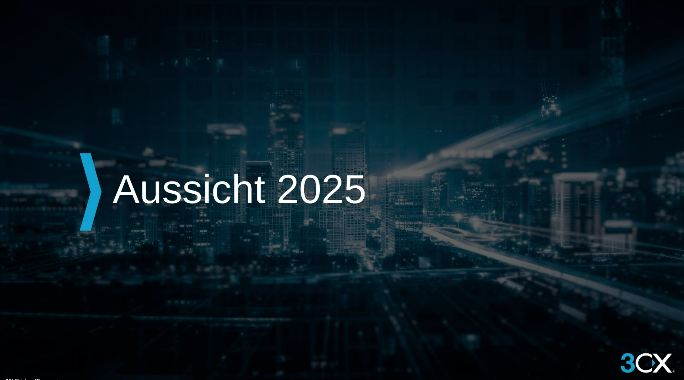 Präsentationsfolie mit Aufschrift: Aussicht 2025