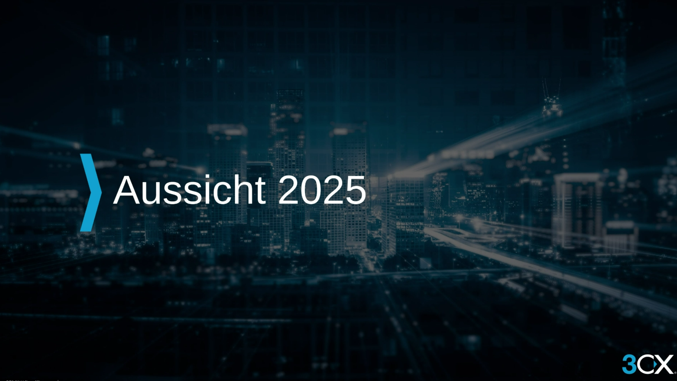 Präsentationsfolie mit Aufschrift: Aussicht 2025