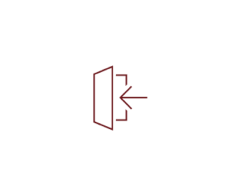 Icon mit einer Tür und einem Pfeil.